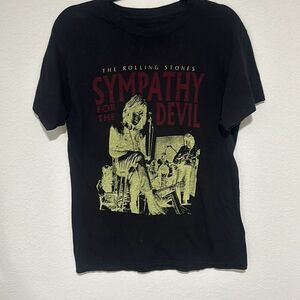 Hanes Mens Black The Rolling Stones‎ Sympathy For The Devil T-Shirt Size Medium